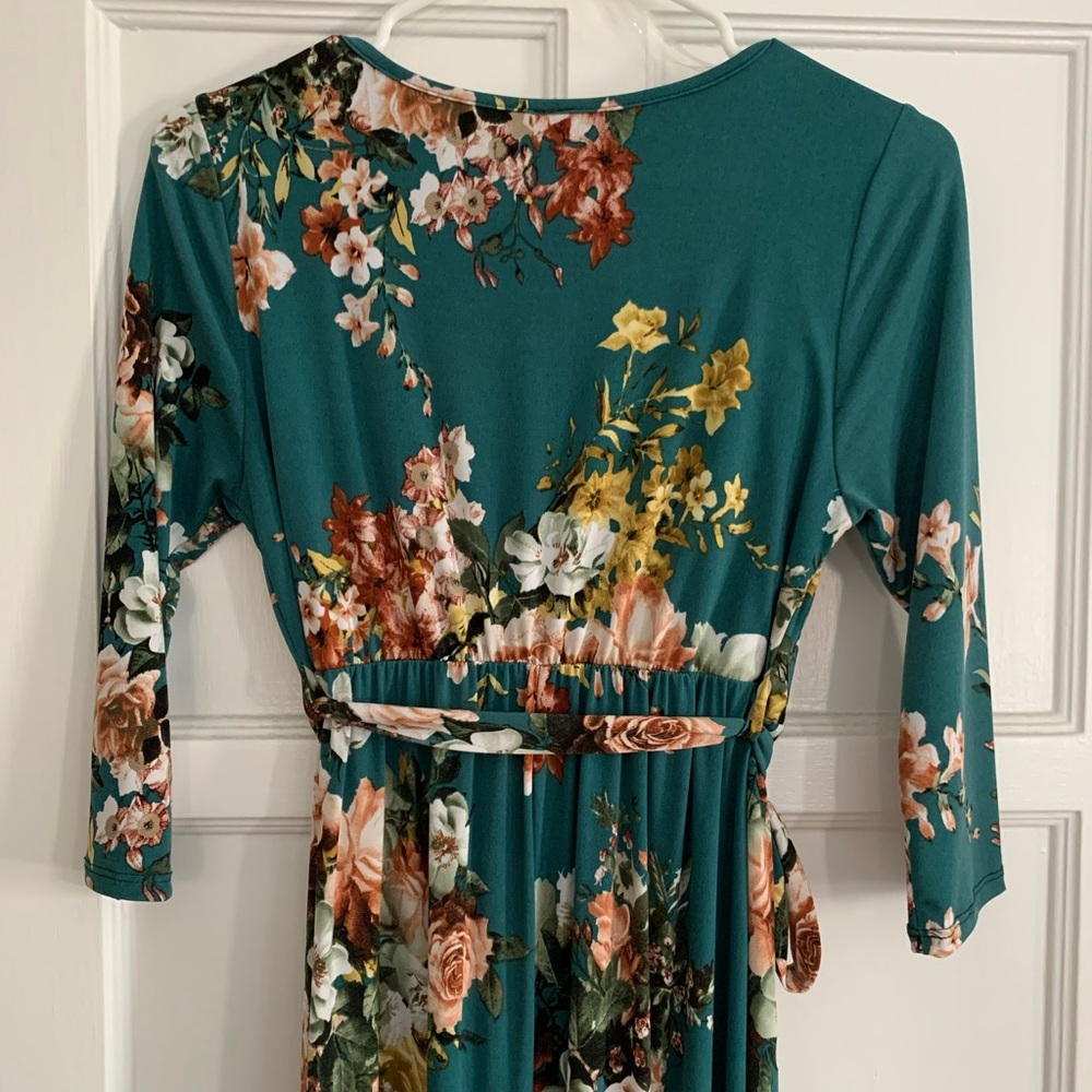 Pinkblush Floral Teal Maxi Dress - Picture 10 of 12